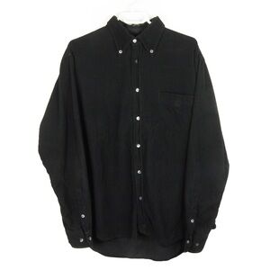 Vintage Valentino Jeans Black Corduroy Button Up Long Sleeve Shirt Top